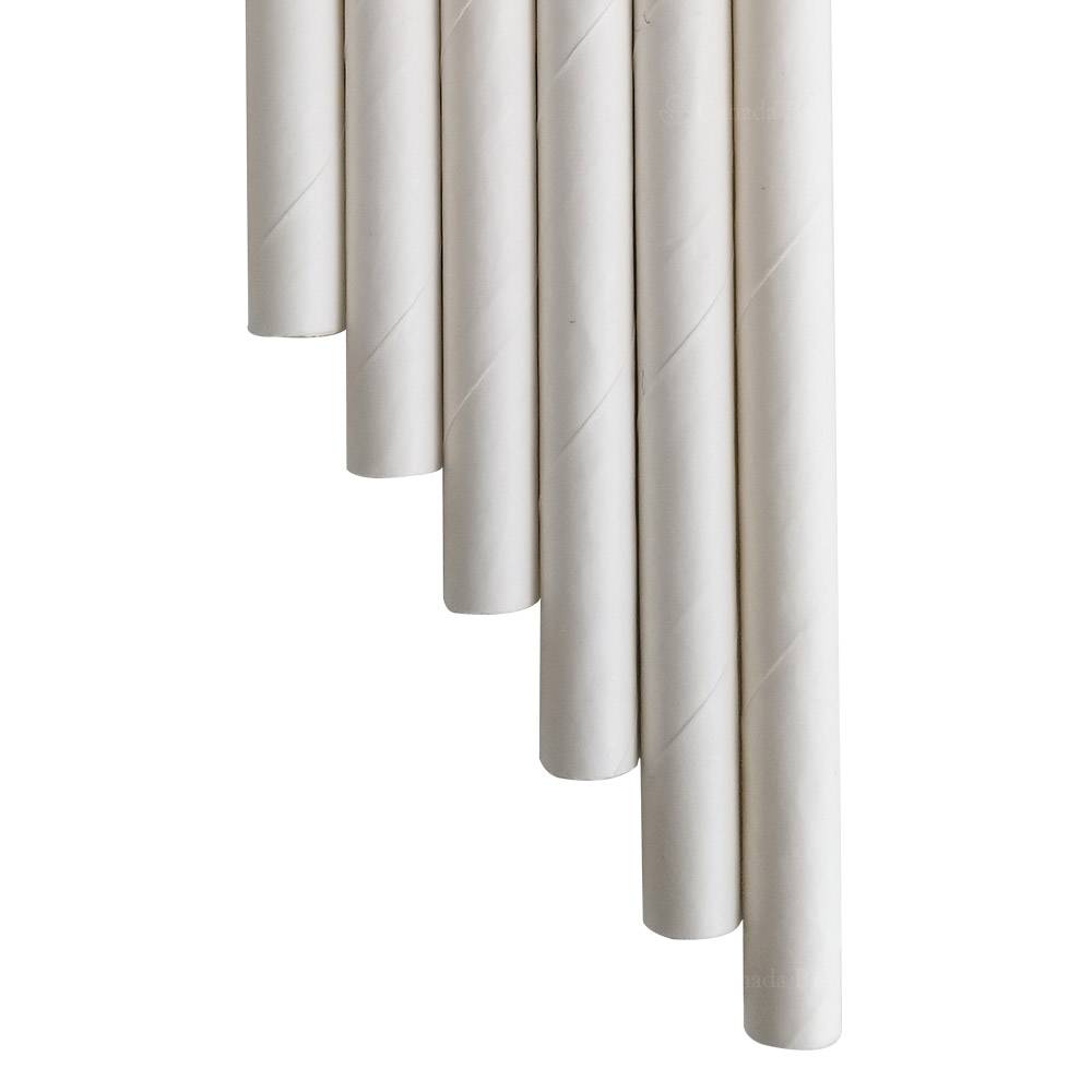 7.75” Length 6mm Diameter Regular White Individually Wrapped Paper Straws ( 3600/CS)