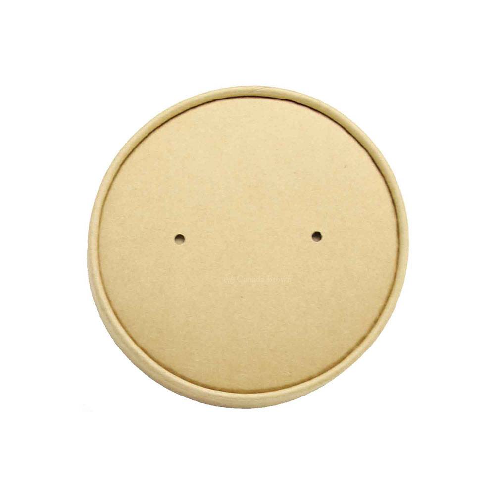 Vented Kraft Paper Lid for 8oz/12oz (500/Case)