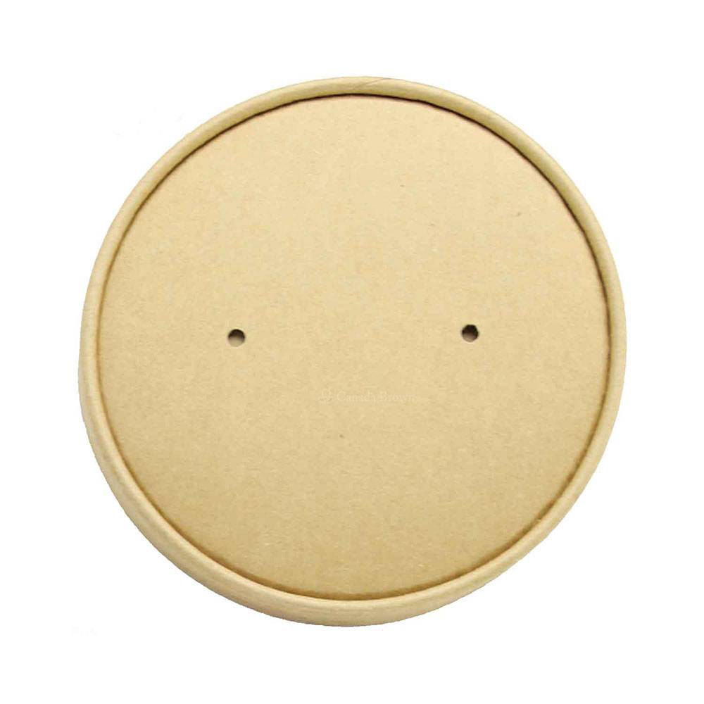 Kraft Paper Lid for 16oz Kraft Deluxe Paper Food Container (96mm) (500/CS)