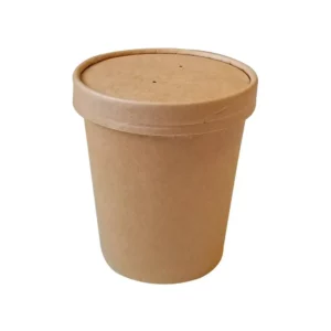 32oz Custom Printed Kraft Paper Soup Container (500/Case)