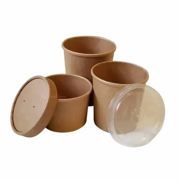 32oz Custom Printed Kraft Paper Soup Container (500/Case)