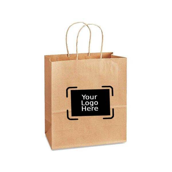 12" x 9" x 15.75" Custom Printed  Kraft Twisted Handle Paper Bags (200/CS)