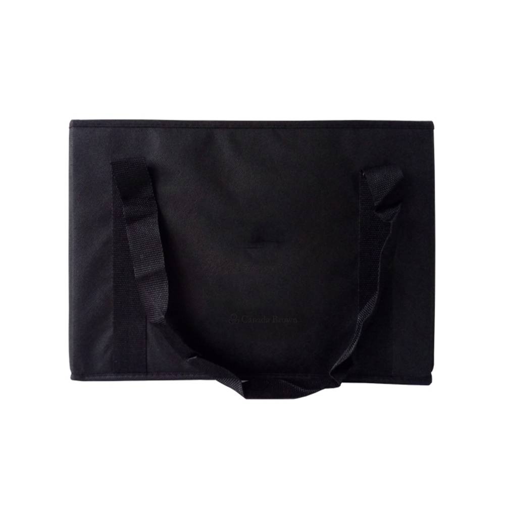 16.9 x 11 x 11 Black 95GSM Custom Printed Non Woven Storage Box Reusable Bag (20/Case)