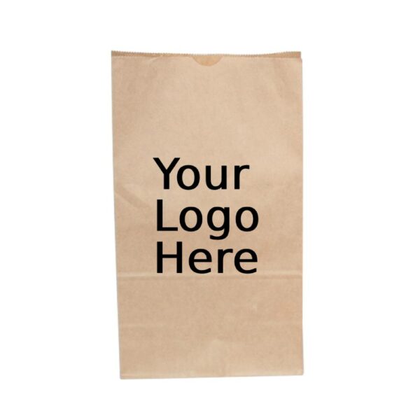 25LB Grocery Heavy Duty 8.25" x 5.188"  x 18"  Custom Printed Kraft SOS Paper Bags 500/Case