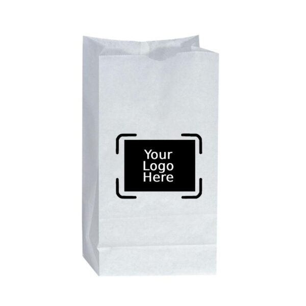 25LB Grocery 8.25" x 5.188" x 18" Custom Printed  White SOS Paper Bags (500/CS)