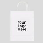 13″ X 7″ X 13″ Custom Printed White Twisted Handle Paper Bags (250/CS)