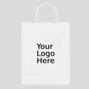 13" x 7" x 17" Custom Printed White Twisted Paper Bags (250/CS)