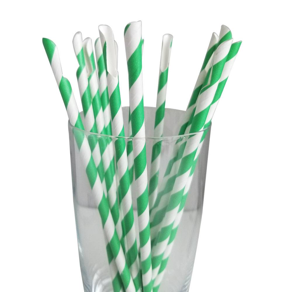 Jumbo Regular Green Spoon Straws