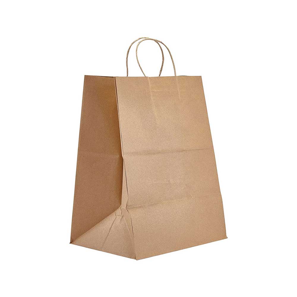 12" x 7" x 14" Kraft Twisted Handle Paper Bags 250/Case