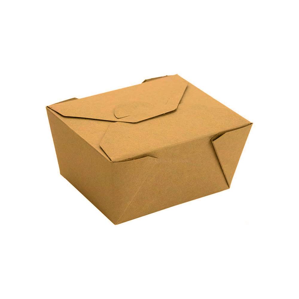 #1 Custom Printed Kraft Paper Takeout Box 5" x 4 1/2" x 2 1/2" (450/Case)