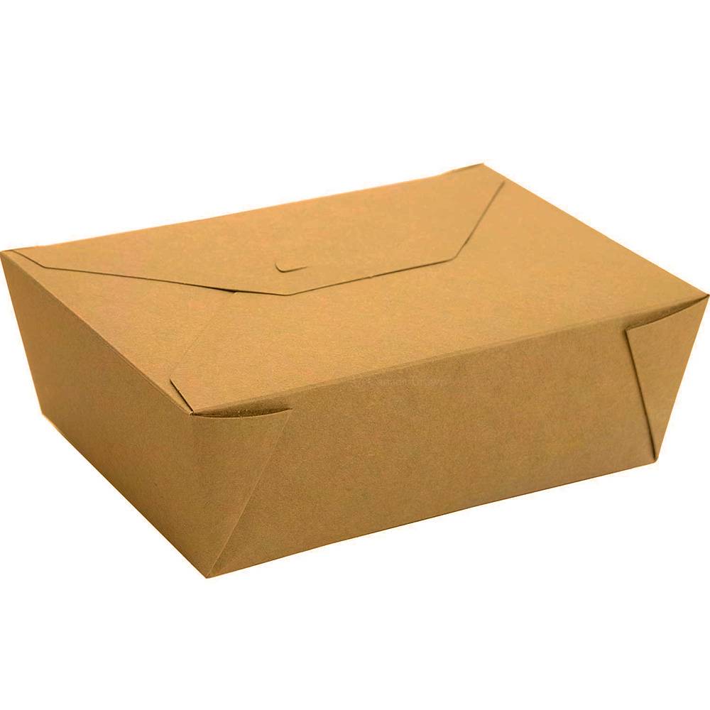 #4 Kraft Paper Takeout Box 8.5" x 6.25" x 3 1/2" (160/Case)