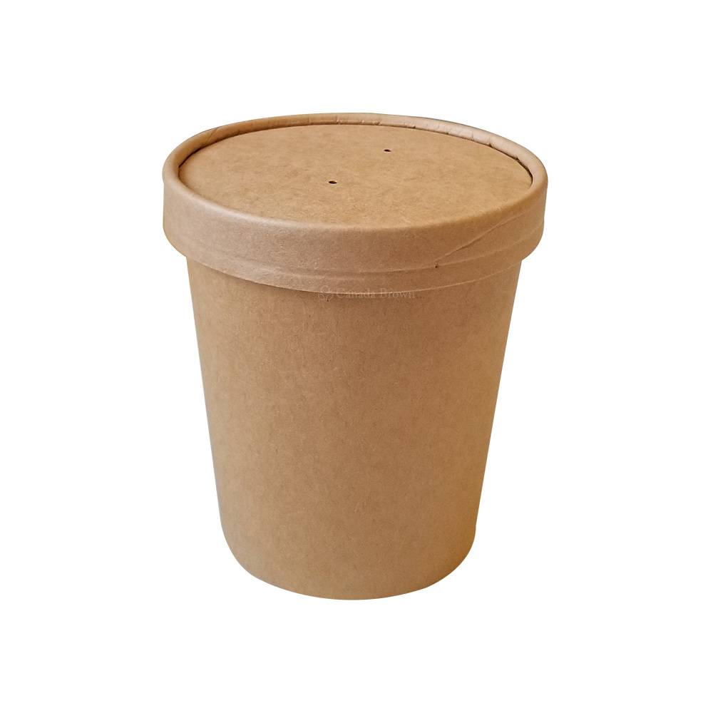 24oz Kraft Deluxe Paper Food Container (107mm) (500/CS)