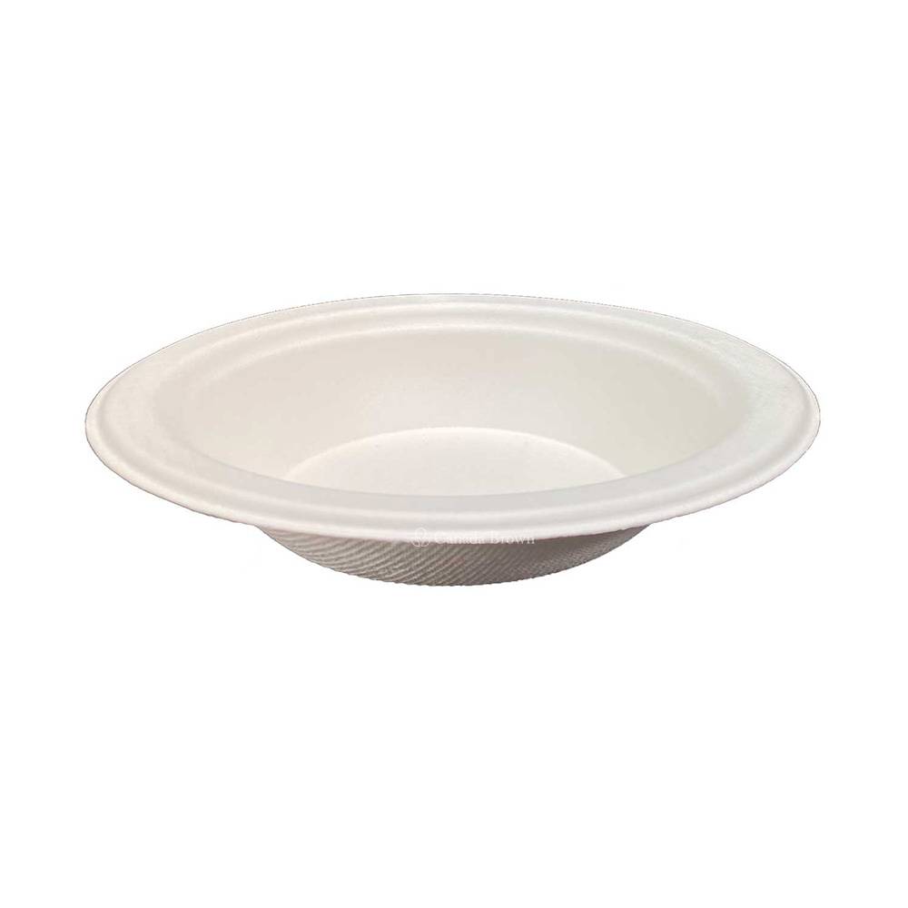 16oz Sugarcane Fibre Wide Mouth Bowl (White) (100% Compostable & Recyclable) (1000/Case)