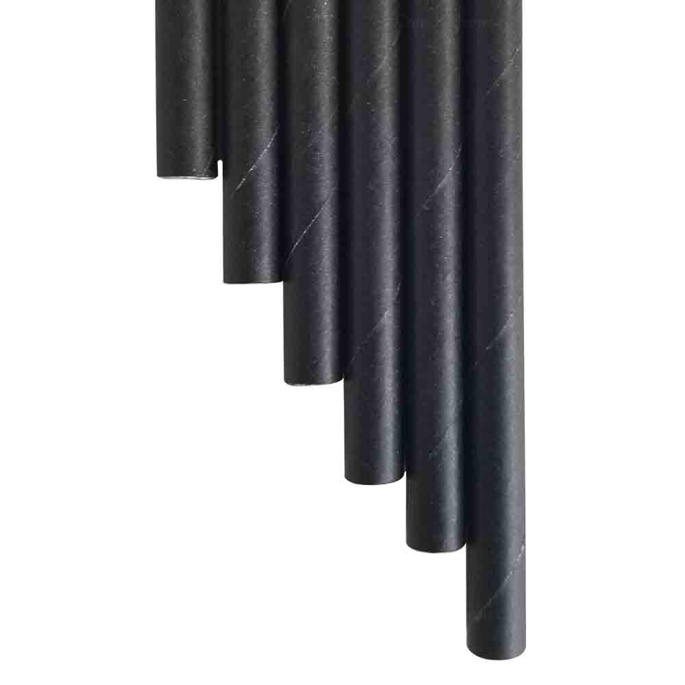 5.75" Jumbo Cocktail Black Paper Straws (2000/CS)