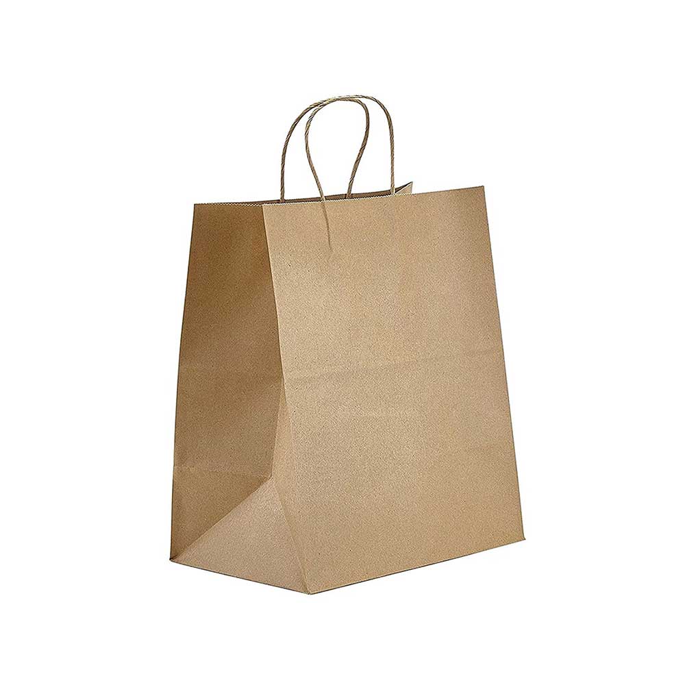 10" x 6.75" x 12" Kraft Twisted Handle Paper Bags 250/Case