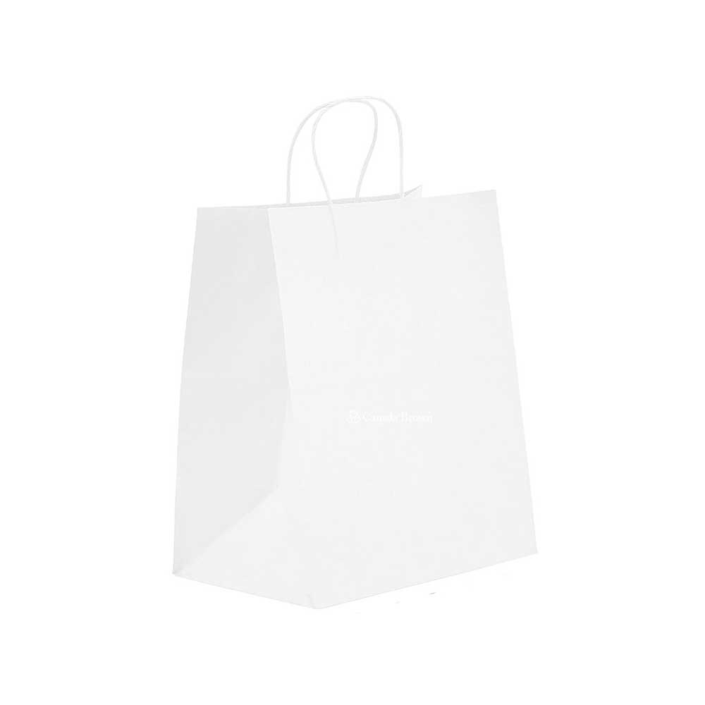 10" x 10" x 10" White Twisted Handle Paper Bags 250/Case