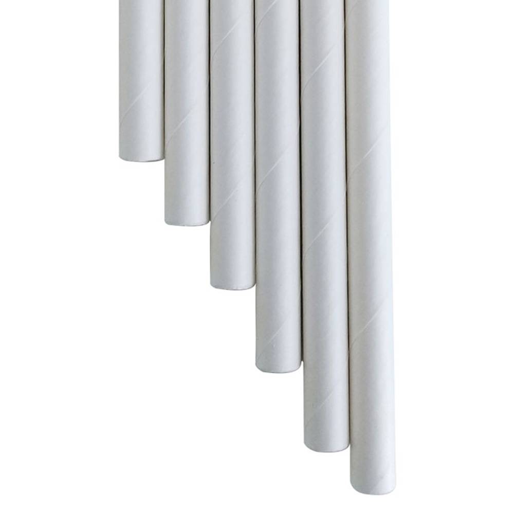 10.23” Length 6mm Diameter Regular White Paper Straws (3000/CS)