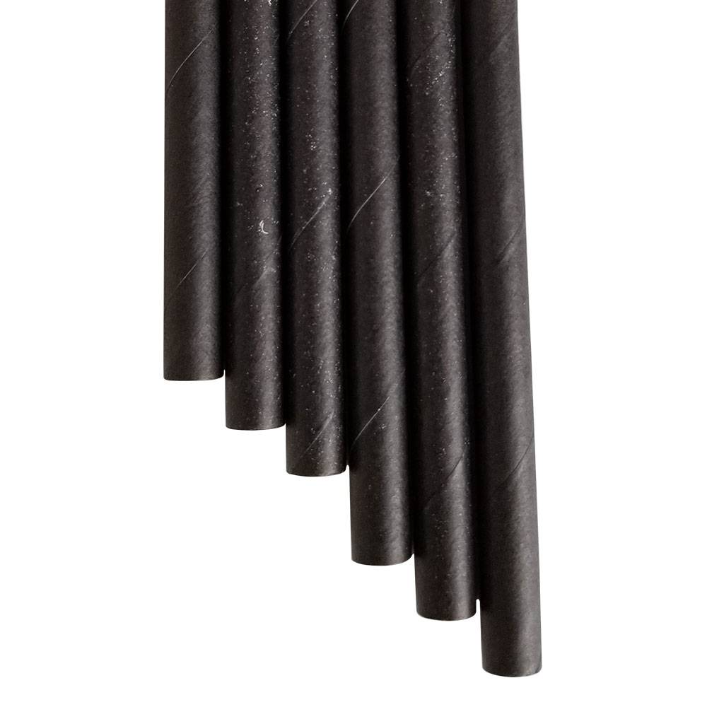 7.75” Length 6mm Diameter Regular Black Paper Straws (5000/CS)