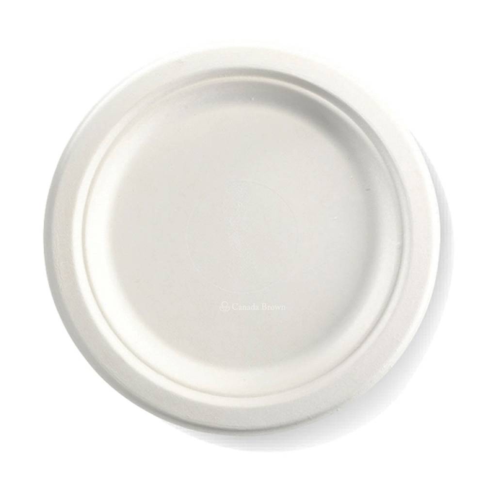 9" Sugarcane Fibre Plate (White) (100% Compostable & Recyclable)  (500/Case)