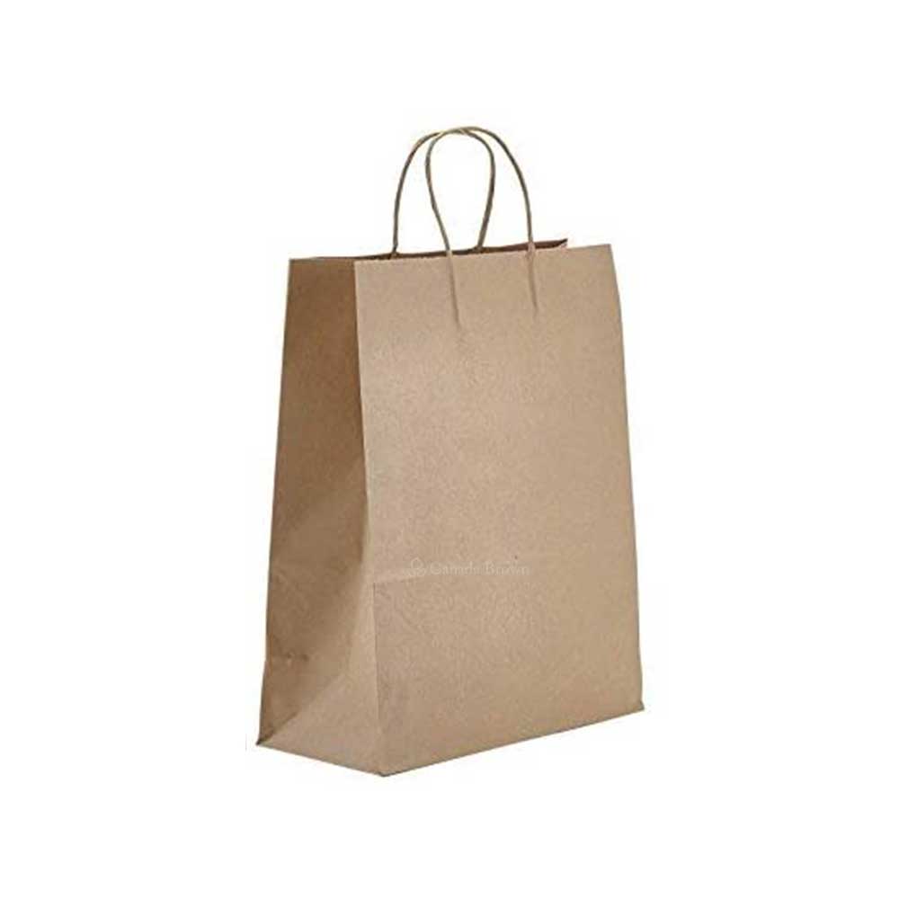 10.43" x 9.84" x 10.43" Kraft Twisted Paper Bags 200/Case