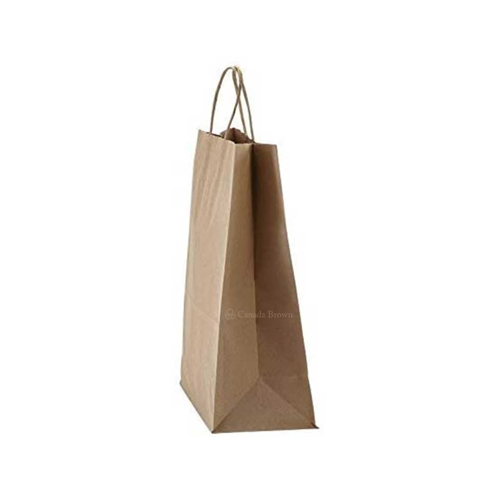 10.43" x 9.84" x 10.43" Kraft Twisted Paper Bags 200/Case