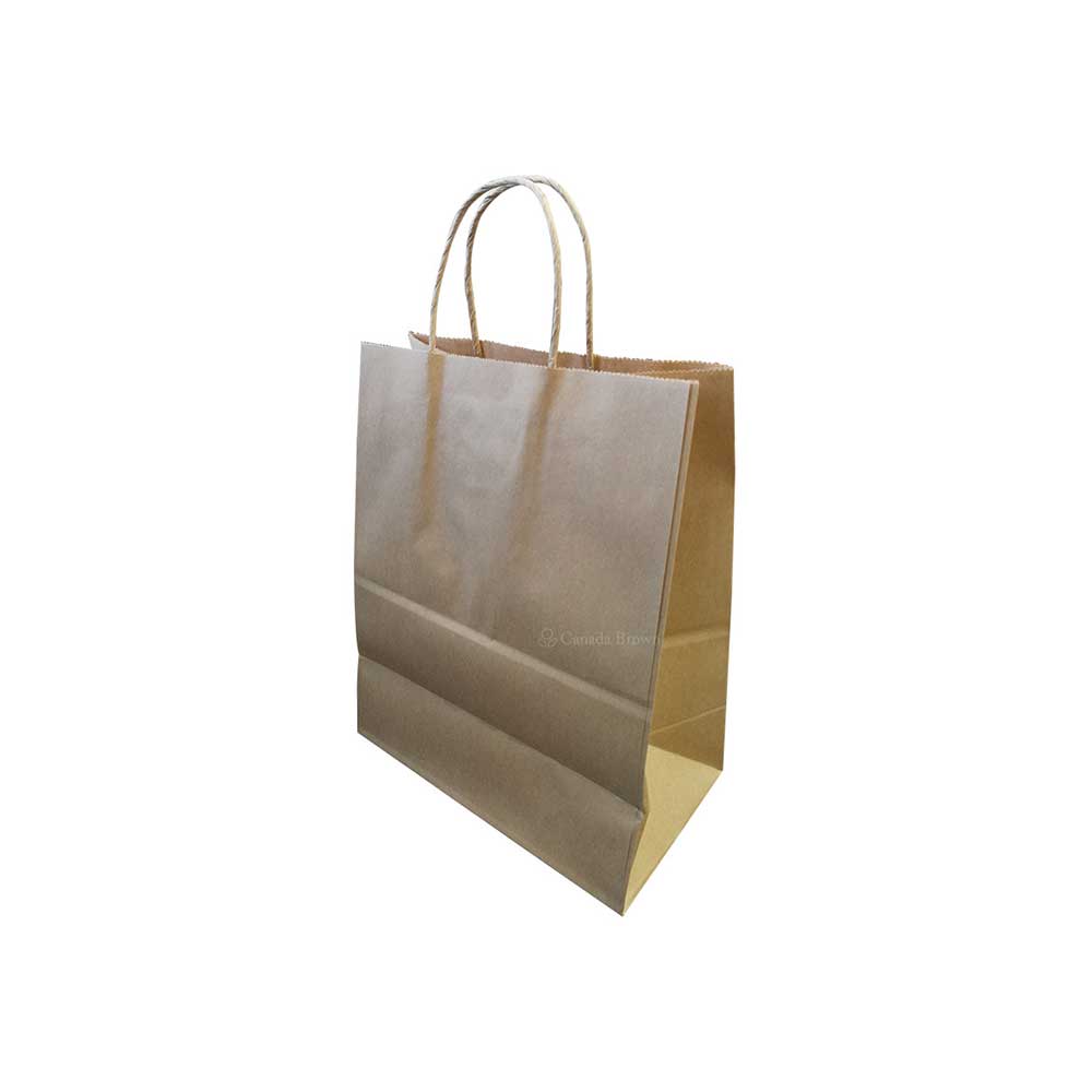 8" X 4.25" X 10.25" Heavy Duty Kraft Twisted Handle Paper Bags 250/Case