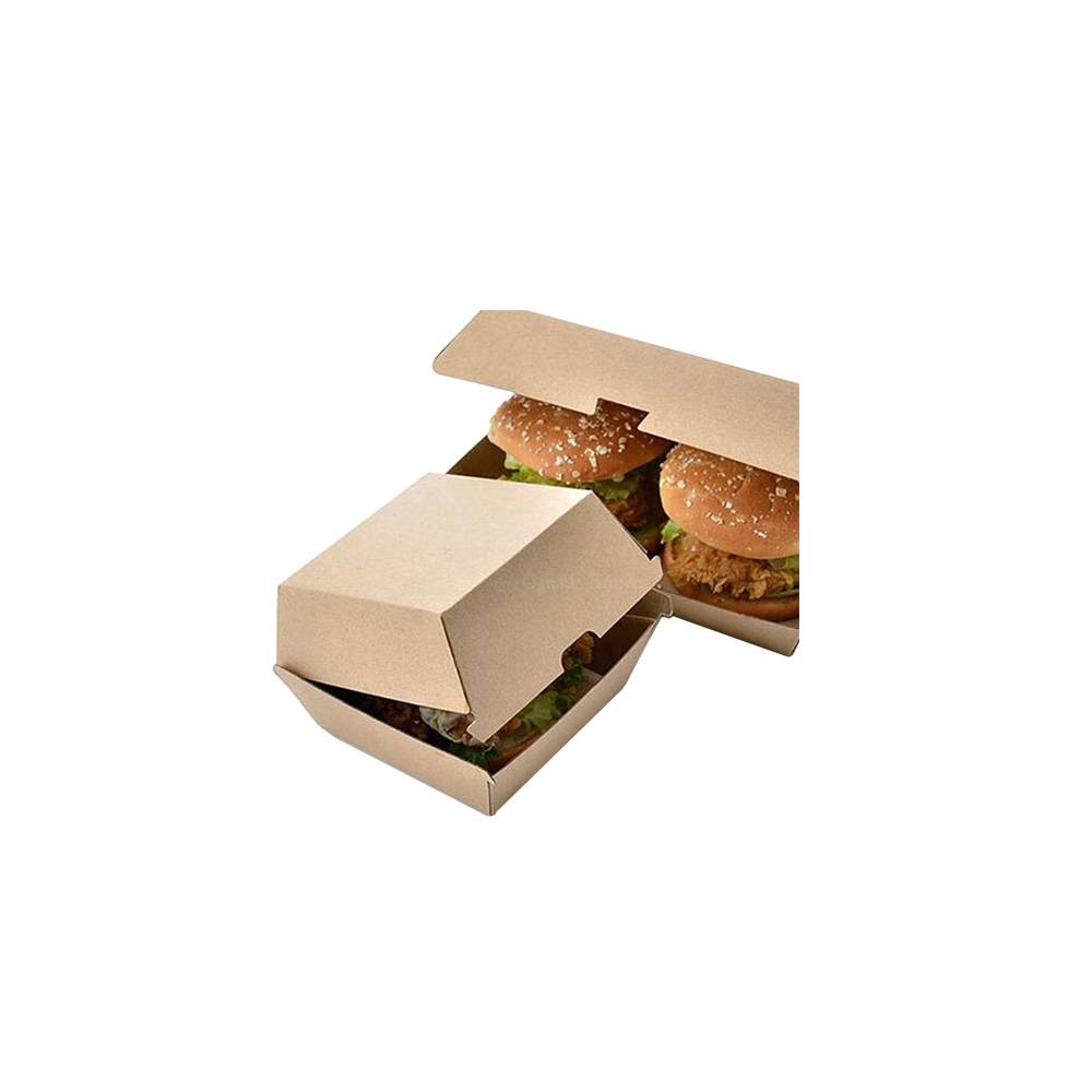 6 x 4 x 1.4 Custom Printed Kraft Paper Burger Boxes (600/Case)