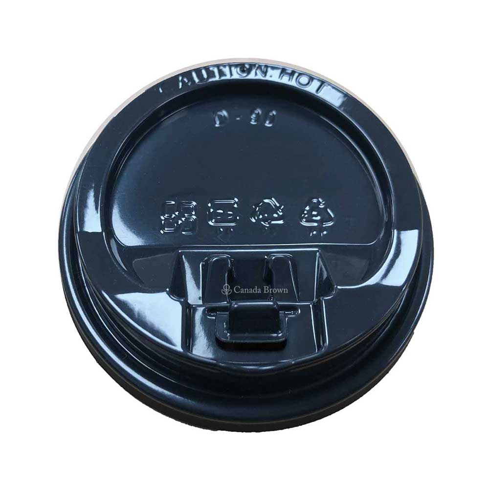 PP Plastic Lid (Black) 90mm / with Tear Back for 10 to 24oz Paper Cup (Recyclable) (1000/Case)