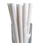 7.75” Length 10mm Diameter Colossal White Paper Straws (2000/CS)