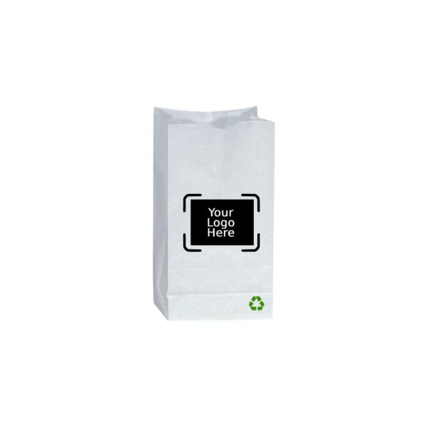 3LB Custom Printed White SOS Paper Bags (500/CS)