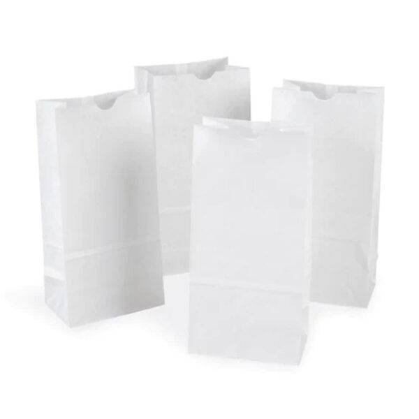 8LB Custom Printed White SOS Paper Bags (500/CS)