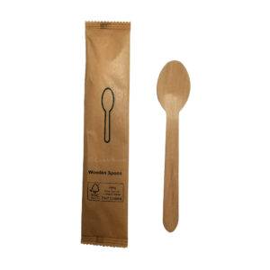 6.25″ Wooden Spoon with Individually Kraft Paper Wrapped (1000/Case)