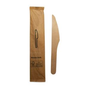 6.25″ Wooden Knife with Individually Kraft Paper Wrapped (1000/Case)