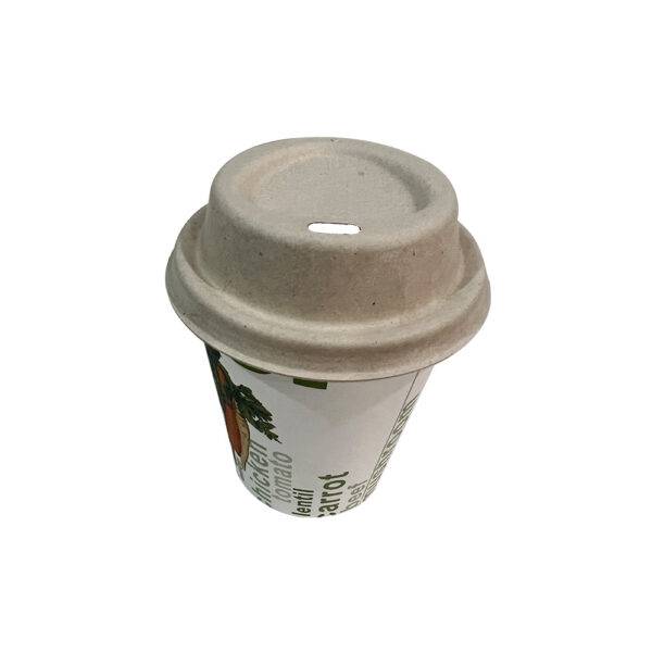 8oz Dome Lid Natural Bagasse Hot Cup Lids (1000/CS)