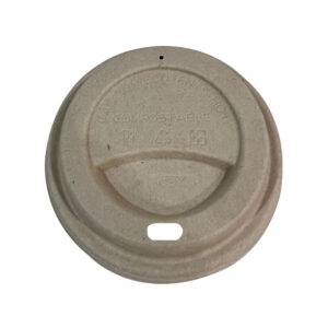 10-24oz Dome Lid Natural Bagasse Hot Cup Lids (1000/CS)