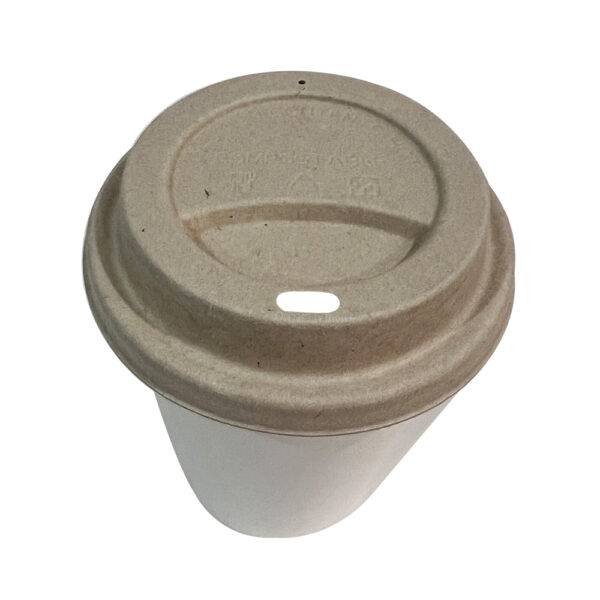 10-24oz Dome Lid Natural Bagasse Hot Cup Lids (1000/CS)