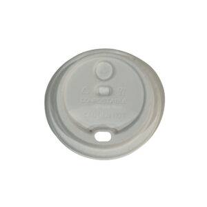 8oz Dome Lid White Bagasse Hot Cup Lids (1000/CS)