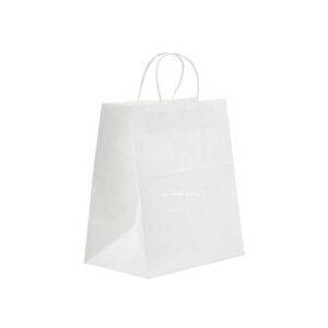 10″ X 5″ X 13″ White Twisted Handle Paper Bags (250/CS)