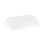 PET Dome Lid Anti-Fog 9.5 gm for #3 Double PE Lined Kraft Paper Sushi Tray (6.5"x4.53"x1") Recyclable (600/Case)