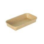 #1 Kraft Paper Sushi Tray with 300 gsm / Double PE Lined (6.3" x 3.54" x 1") Recyclable (800/Case)