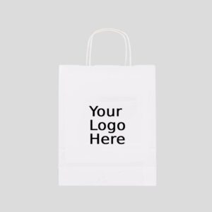 10" X 5" X 13" Custom Printed White Twisted Handle Paper Bags (250/CS)