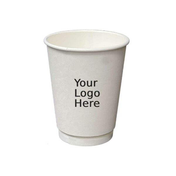 12oz PLA Compostable Custom Printed Double Wall Paper Cups (500/CS)