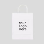 14" x 10" x 15.75" Custom Printed White Twisted Handle Paper Bags (150/CS)