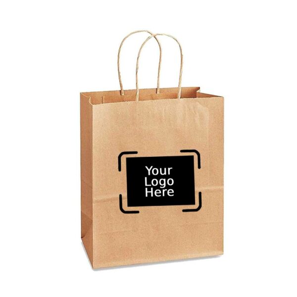 14" x 10" x 15.75" Custom Printed White Twisted Handle Paper Bags (150/CS)