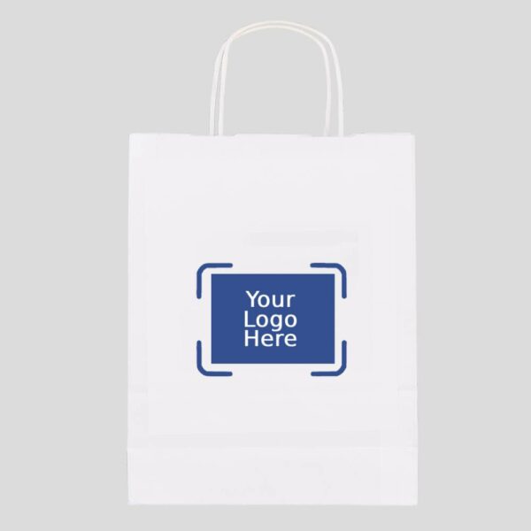 16" X 6" X 12" Custom Printed White Twisted Handle Paper Bags (250/CS)