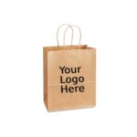 5.25" x 3.5" x 8.25" Custom Printed Kraft Twisted Paper Bags (250/CS)