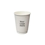 8oz PLA Compostable Custom Printed Double Wall Paper Cups (500/CS)