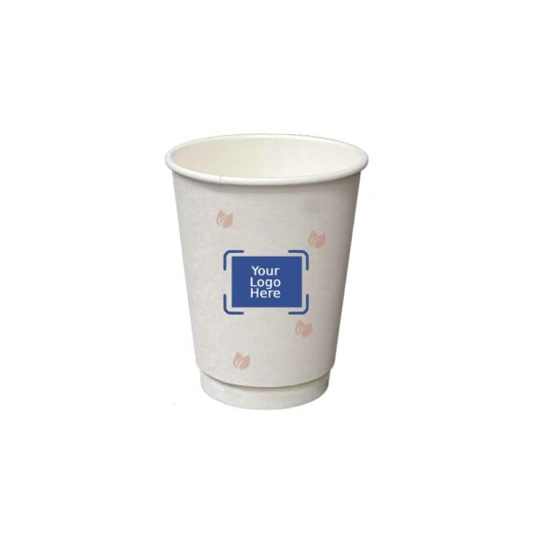 8oz PLA Compostable Custom Printed Double Wall Paper Cups (500/CS)