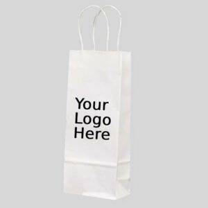 5.25" x 3.25" x 13.125" Custom Printed White Twisted Handle Paper Bags (250/CS)