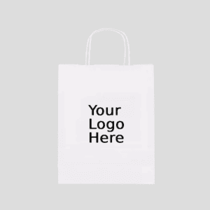 10" x 10" x 10" Custom Printed White Twisted Handle Paper Bags (250/CS)